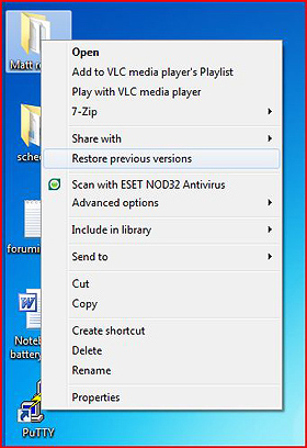 Windows 7 Folder Properties